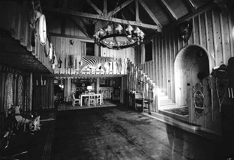 The lodge great room in the Whittell era